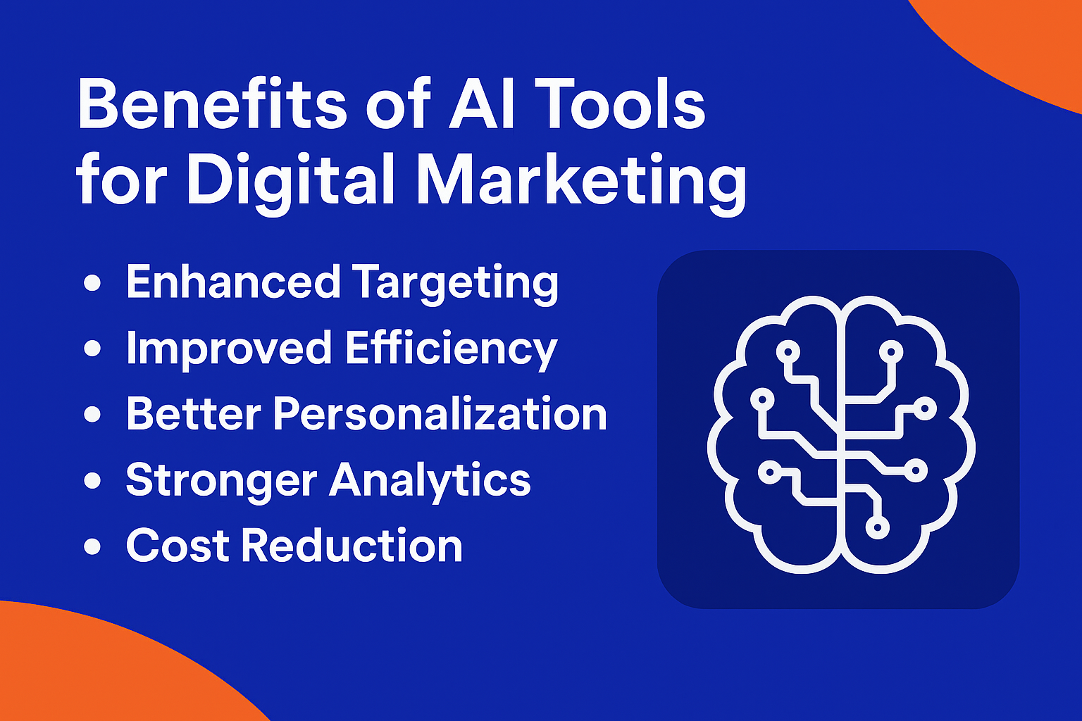 Benefits of best ai tools for digital marketing shown in infographic.